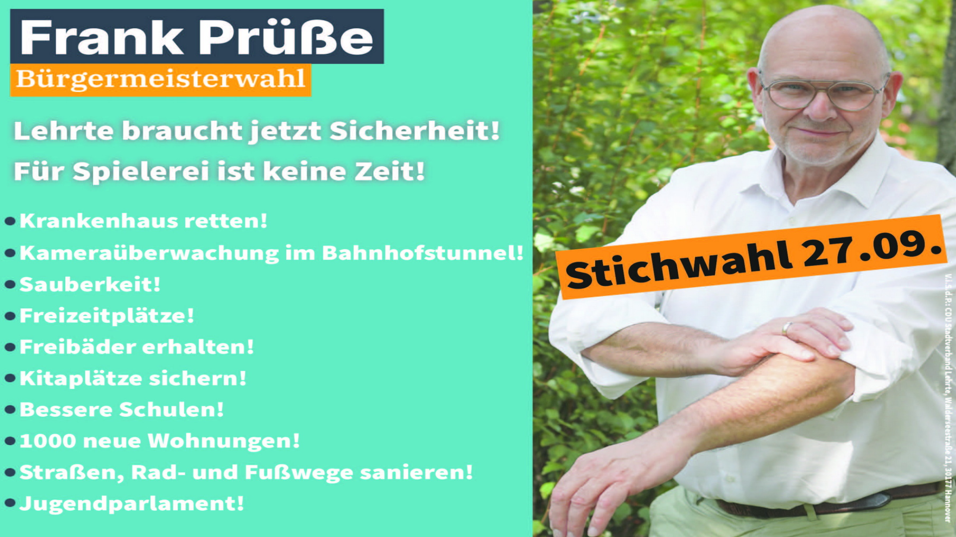 Frank Pr��e - Ihr B�rgermeister f�r Lehrte
